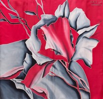 Платок из натурального шелка «Фламенко» (батик, ручная роспись)