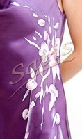 Платье из натурального шелка «Лиловый букет» (батик, ручная роспись)