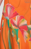 Эксклюзивное платье батик «Оранжевое настроение» (шелк, ручная работа)