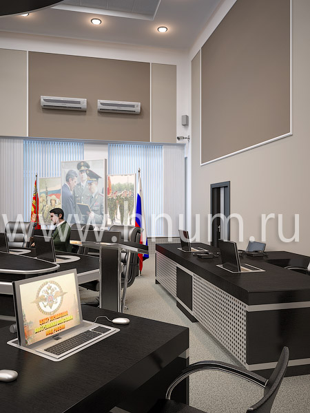 Визуализация дизайн-проекта Ситуационного центра Внутренних войск МВД России