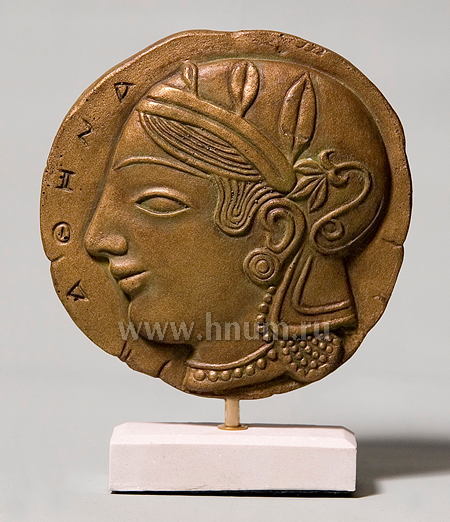 АФИНА монета (декоративная гипсовая скульптура)