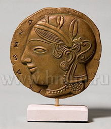 Декоративная гипсовая скульптура АФИНА монета