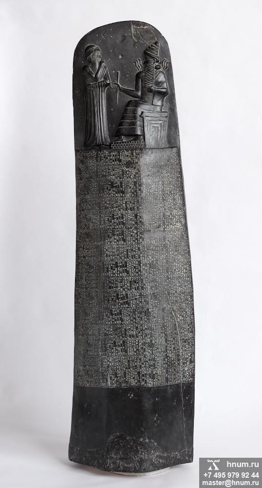 Стела Хаммурапи - скульптурная копия известного памятника древневавилонской культуры выполненная на заказ - художественная мастерская ХНУМ