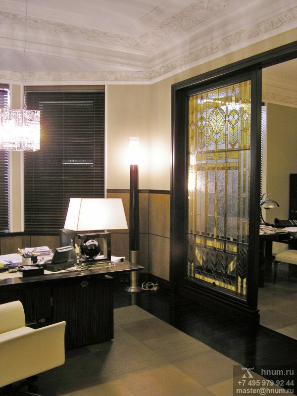 Эксклюзивная дизайнерская лепнина в стиле ар-деко в кабинете руководителя банка - на заказ - лепная мастерская БМ ХНУМ