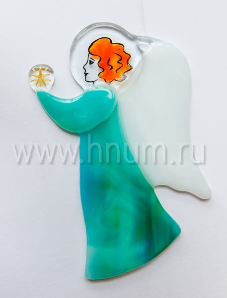 Ангелочек из цветного витражного стекла фьюзинг - Витражи в подарок - купить в интернет магазине БМ ХНУМ
