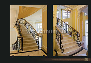 Кованное ограждение парадной лестницы в частном пентхаусе Кованное ограждение парадной лестницы в частном пентхаусе