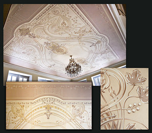 Роспись потолка в интерьере частного загородного дома Роспись потолка в интерьере частного загородного дома